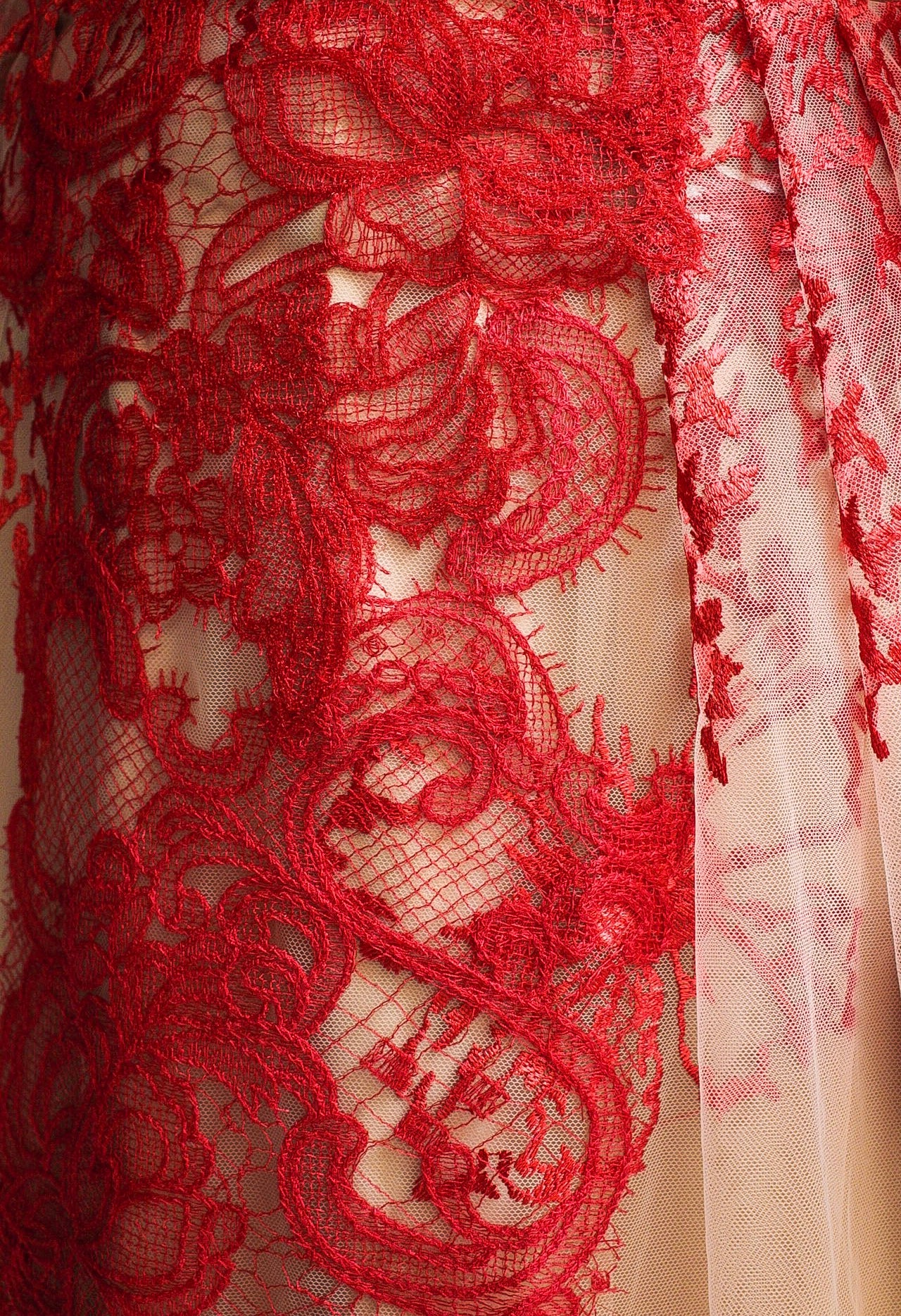 Alizarin Lace Gown | Teuta Matoshi