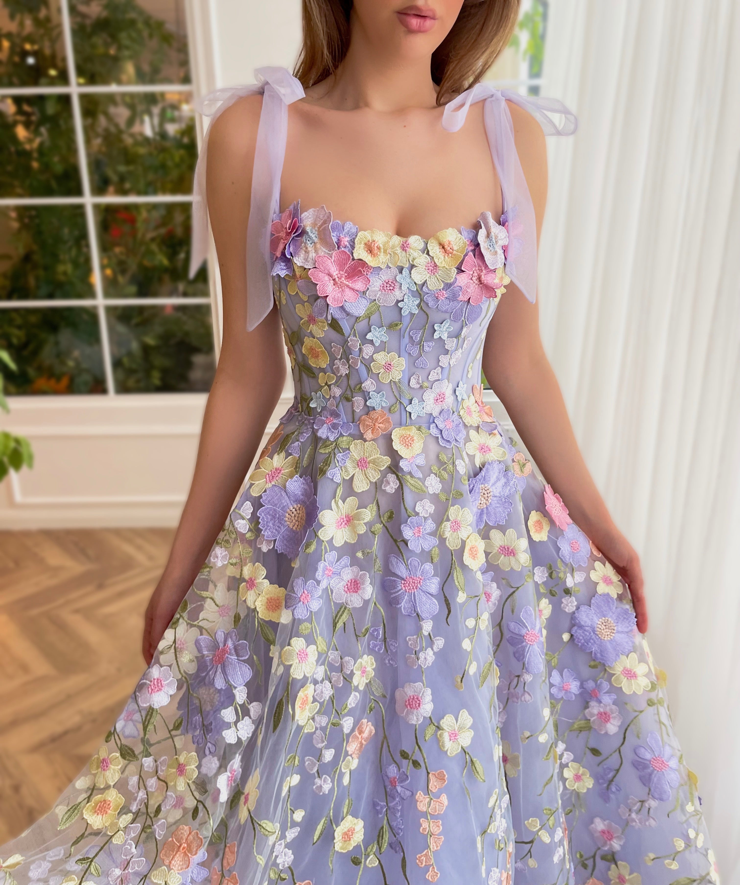 Lavender Bloom Midi Dress | Teuta Matoshi
