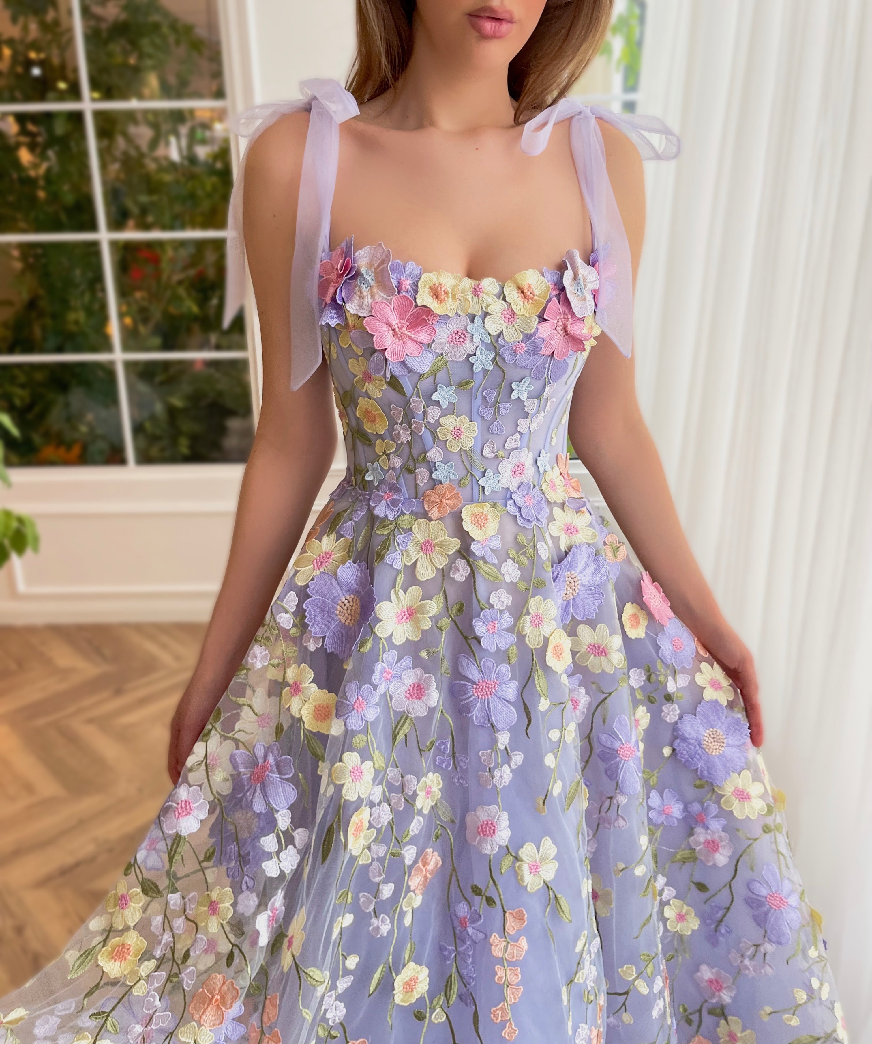 Lavender Bloom Midi Dress Teuta Matoshi Lavender Bloom Midi Dress Teuta Matoshi