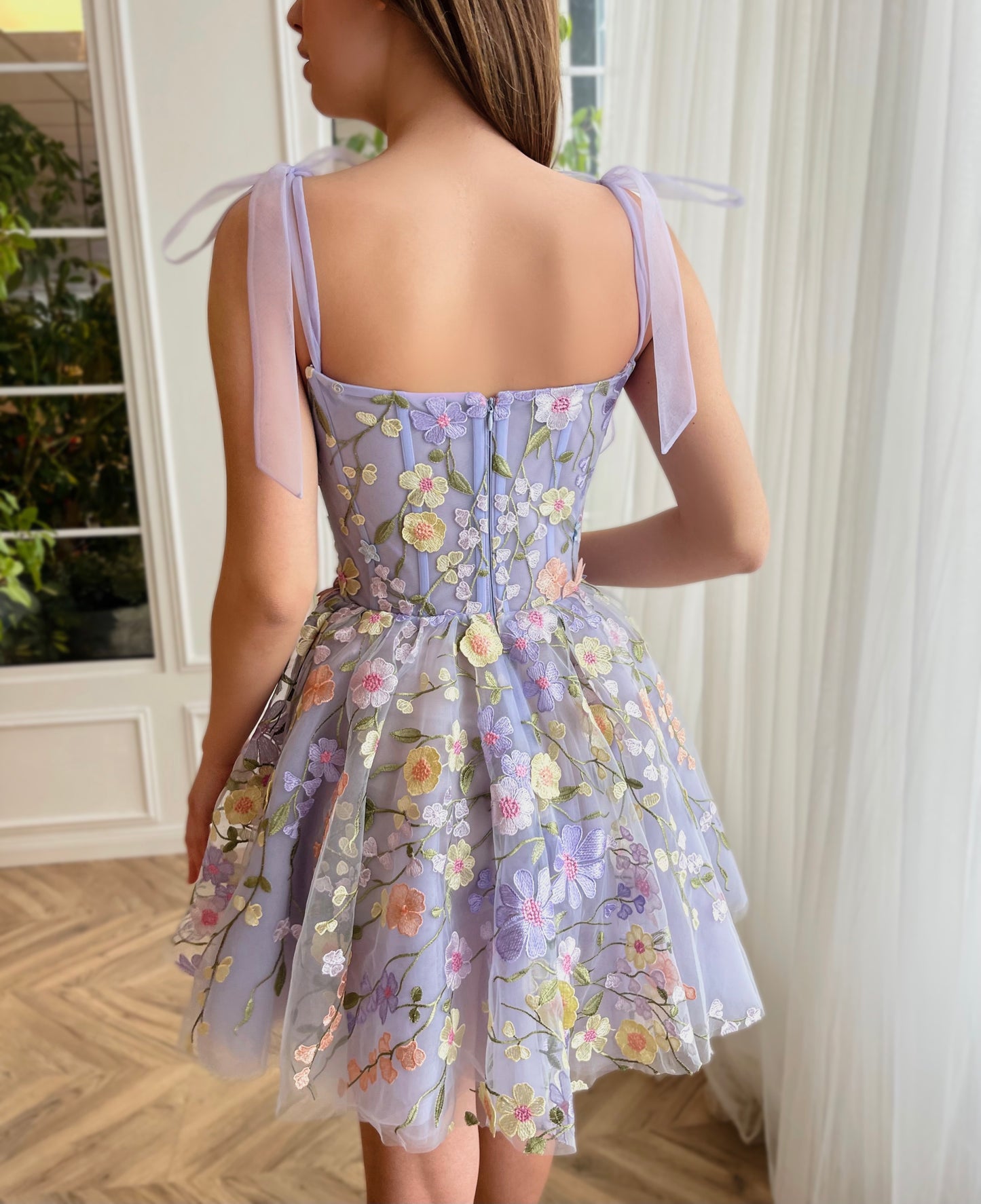 Lavender Bloom Mini Dress | Teuta Matoshi