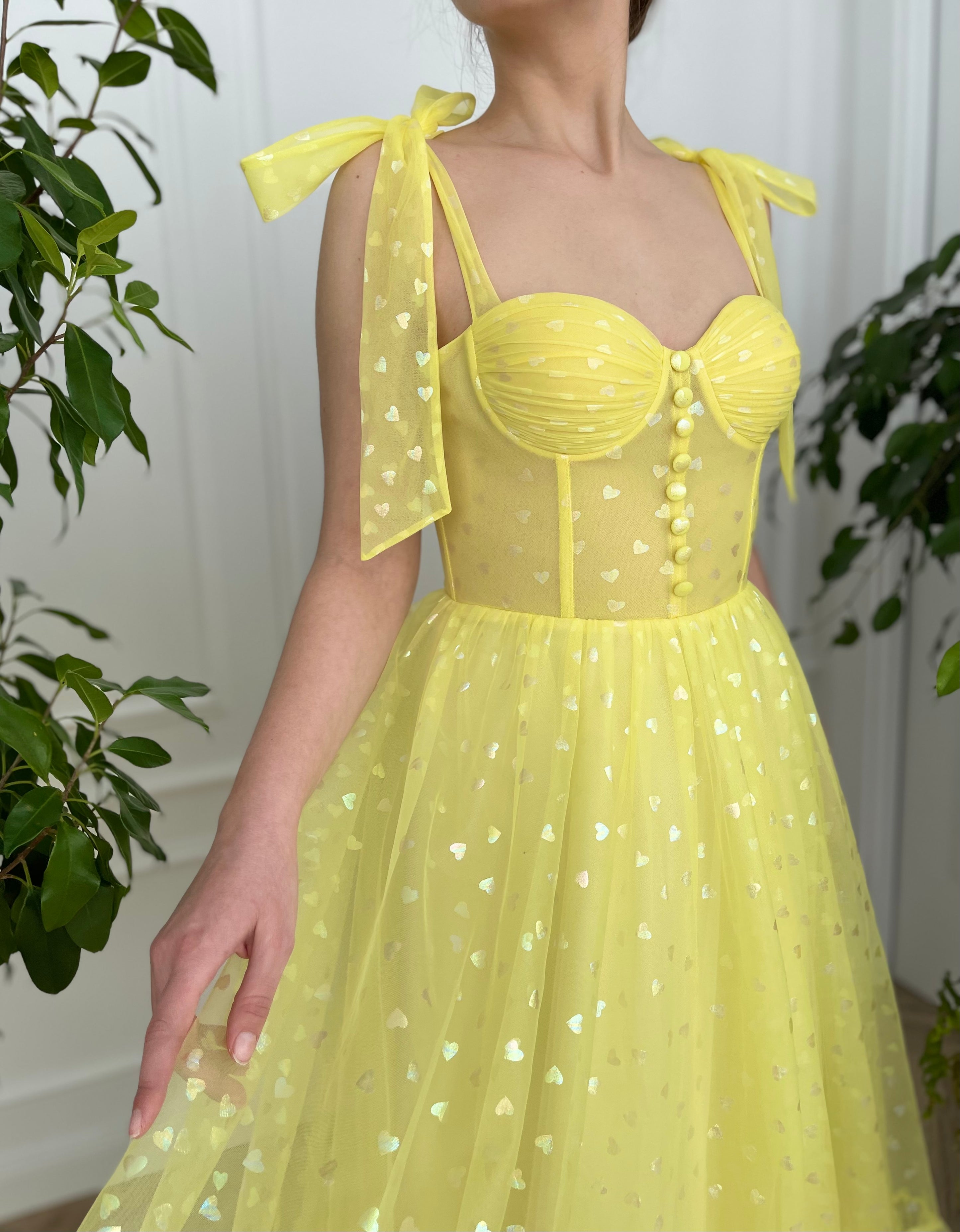 Yellow Brick Road Ruffle Midi Dress | Teuta Matoshi