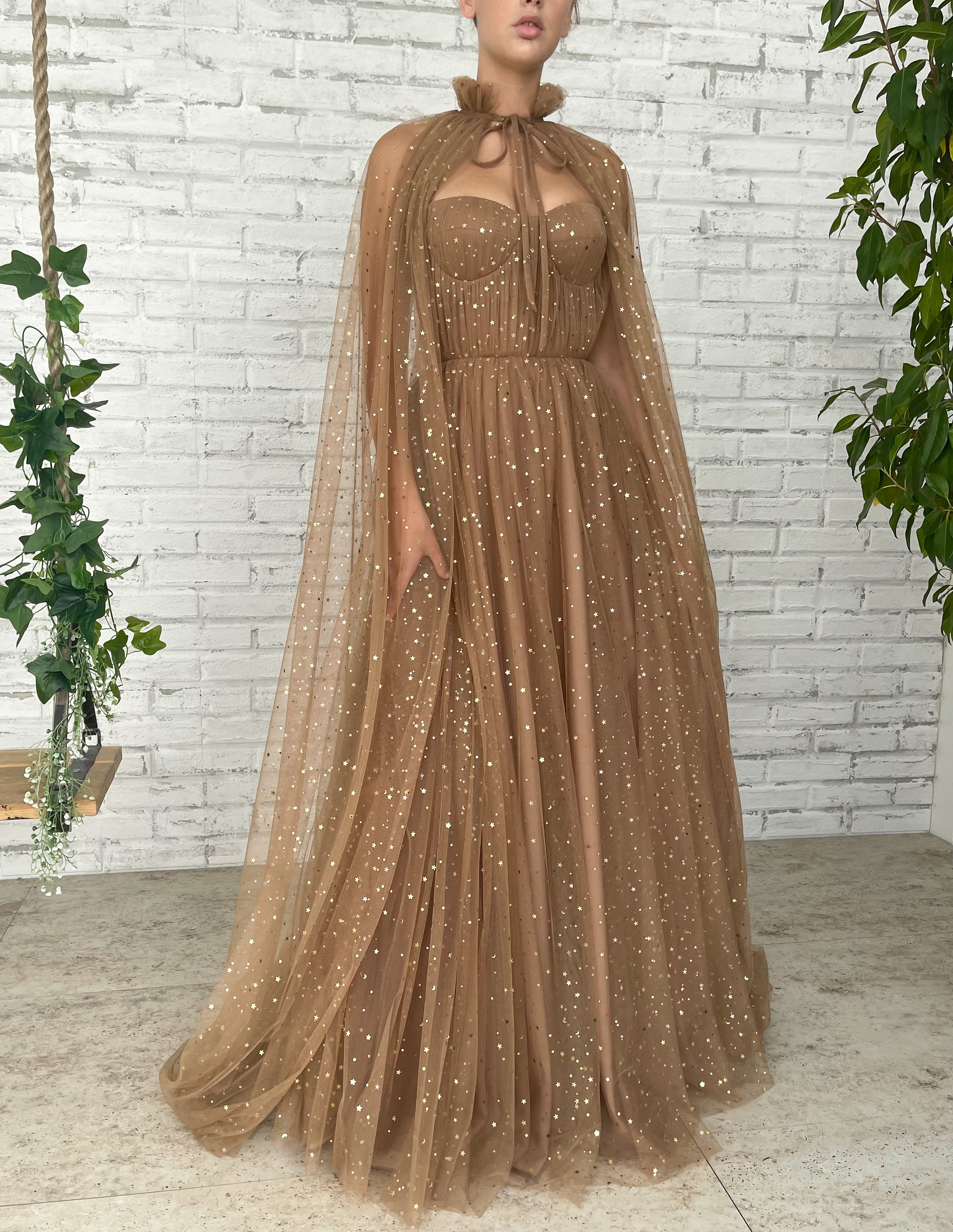 Starry Mocha Cape Gown Teuta Matoshi Starry Mocha Cape Gown Teuta Matoshi