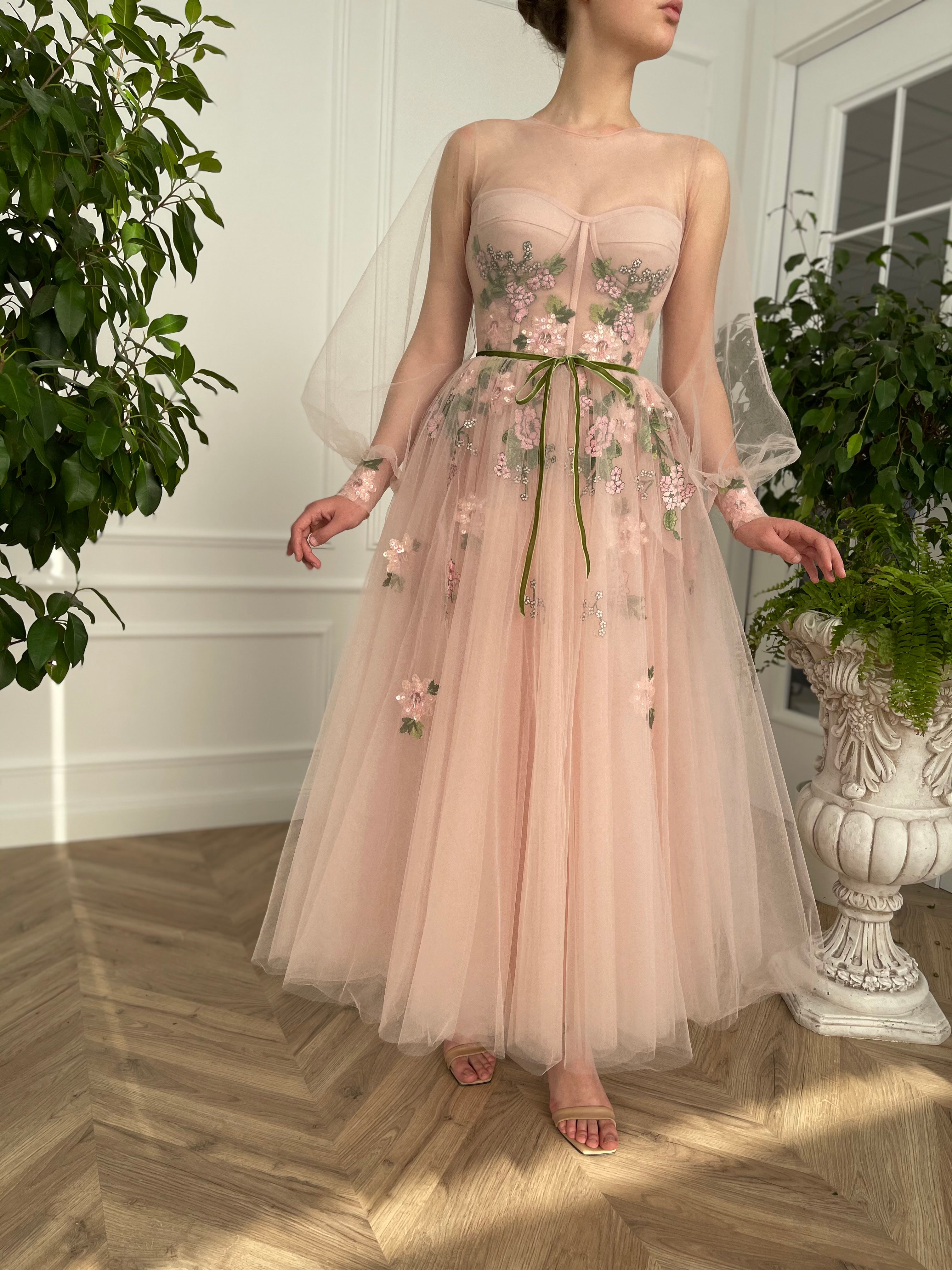 Sweetheart Long Mermaid Blush Pink Wedding Dresses, Organza Wedding Dr –  ClaireBridal