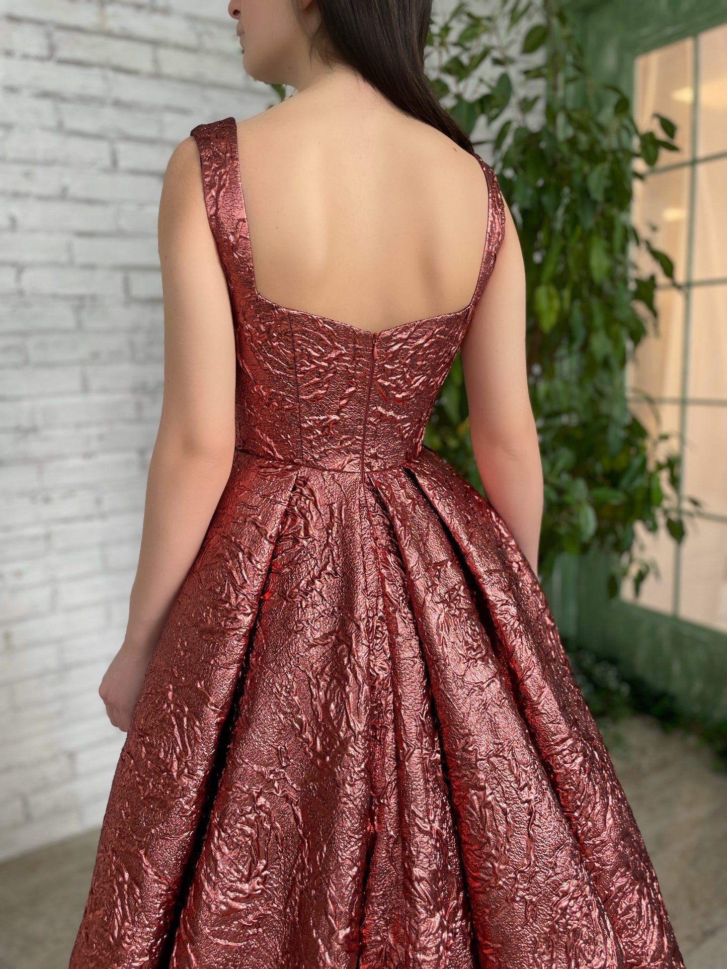 Red A-Line dress with straps