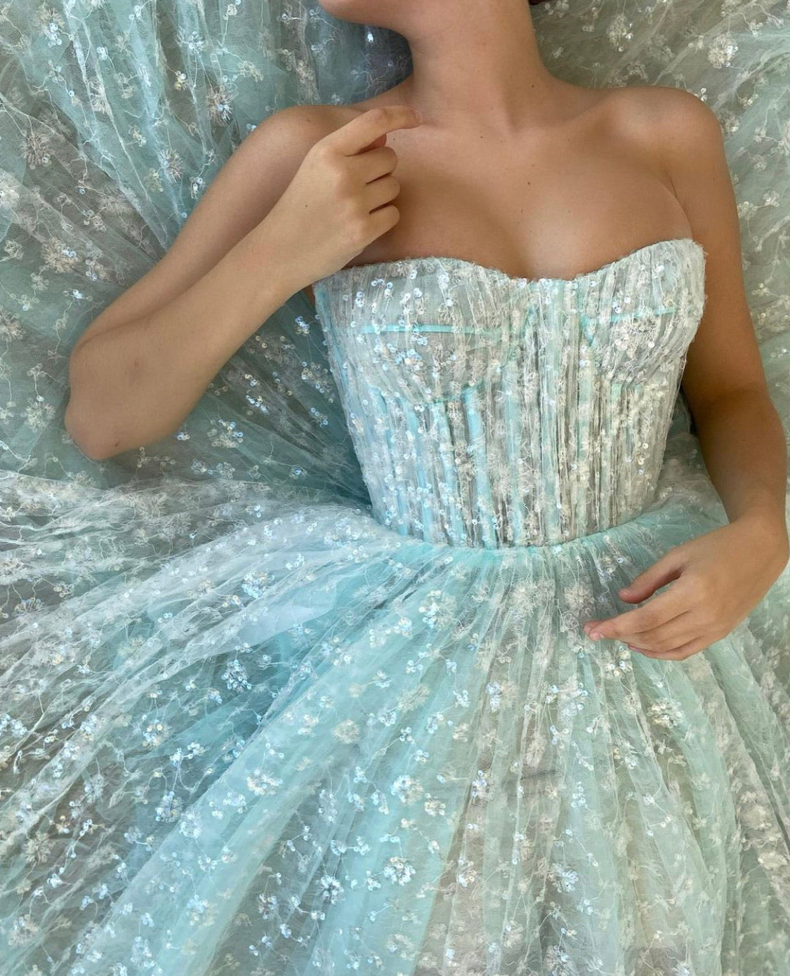 Blue A-Line dress with no sleeves