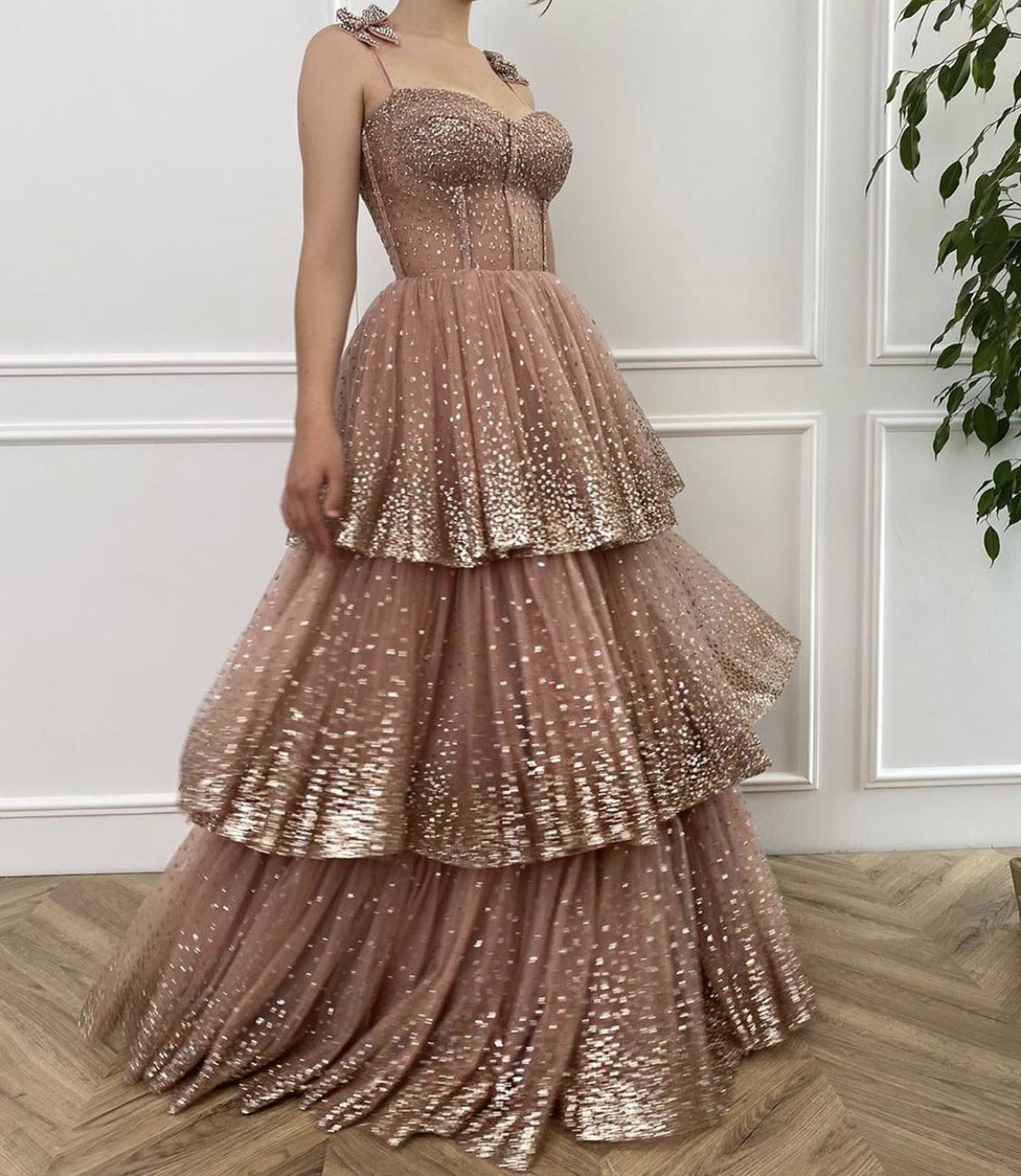 3 layered dress Galaxy Gown – Teuta Matoshi feminine fit