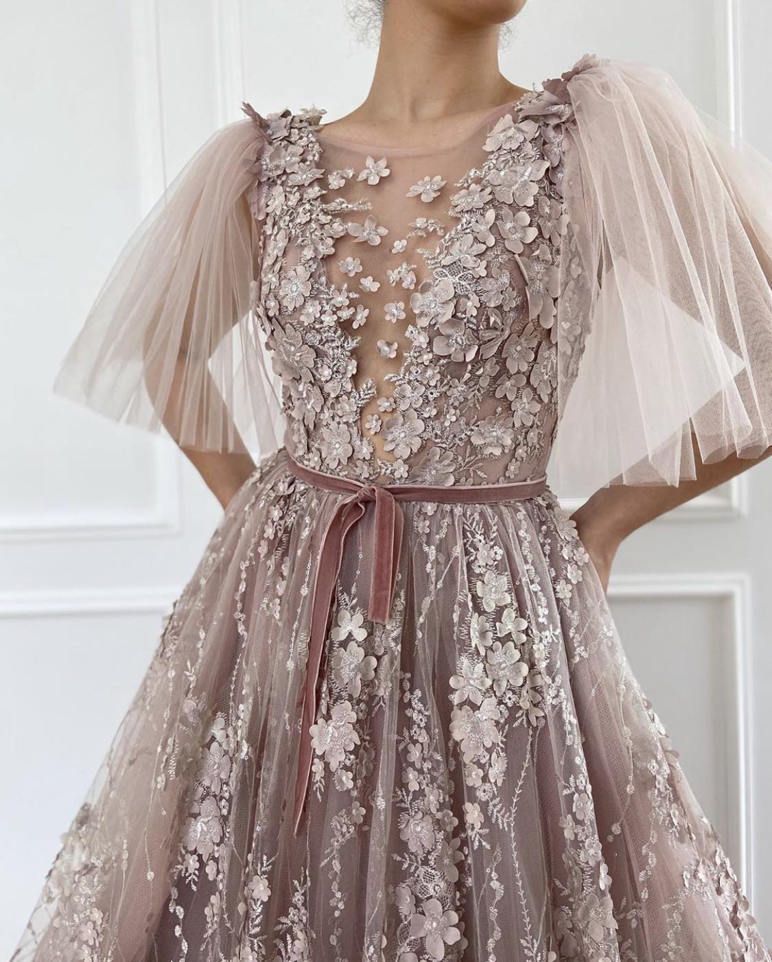 Glittery Corset & Organza Dress – Dona Matoshi